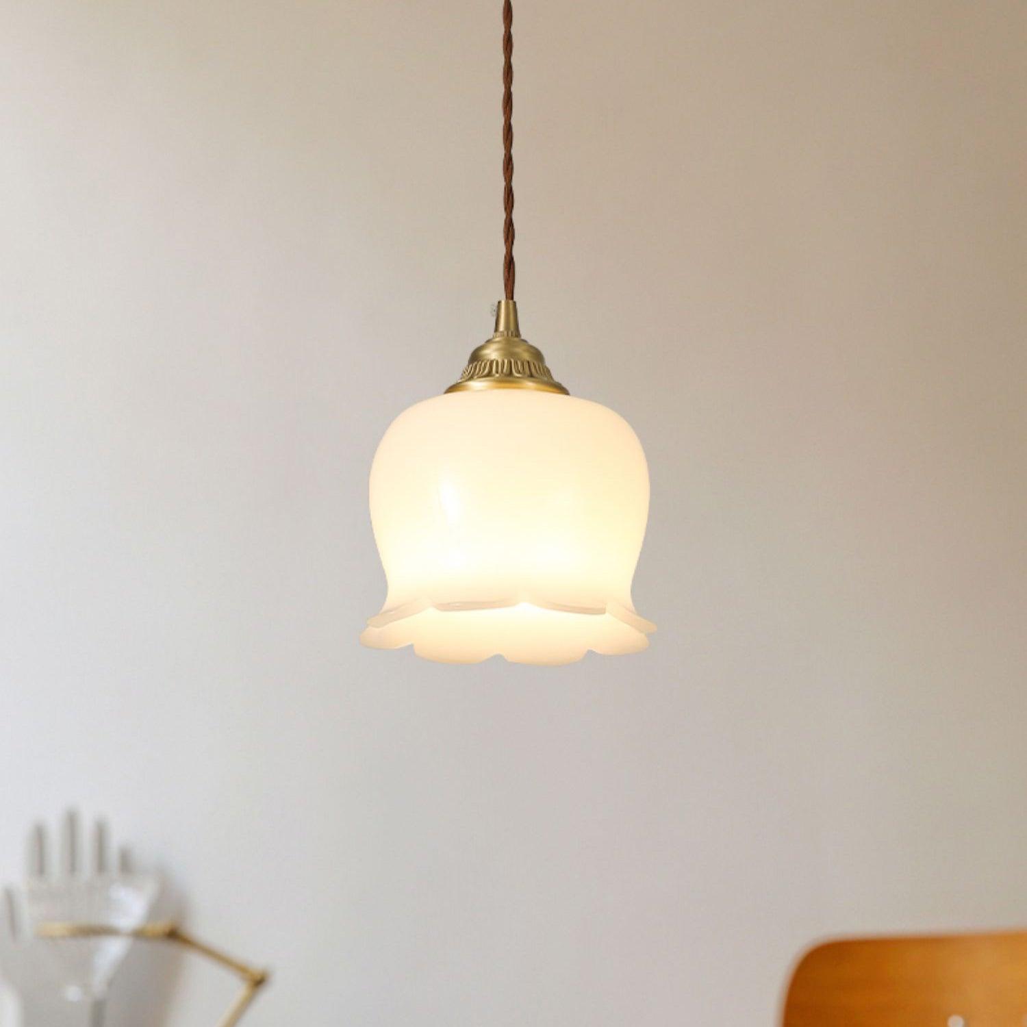 Brass Resin Petal Plug-In Pendant