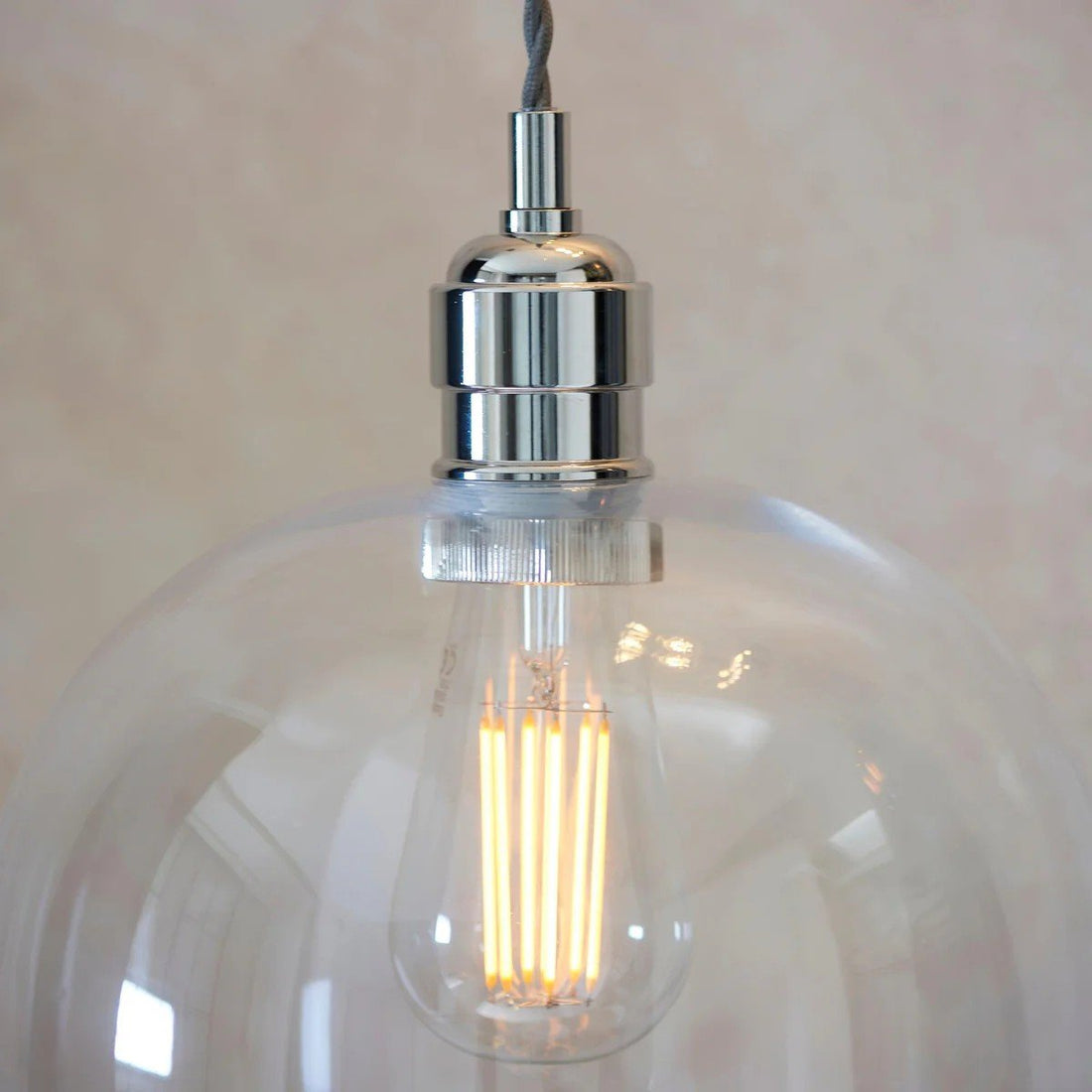 Clarione Height-Adjustable Glass Pendant Light - Classic Art Deco Light