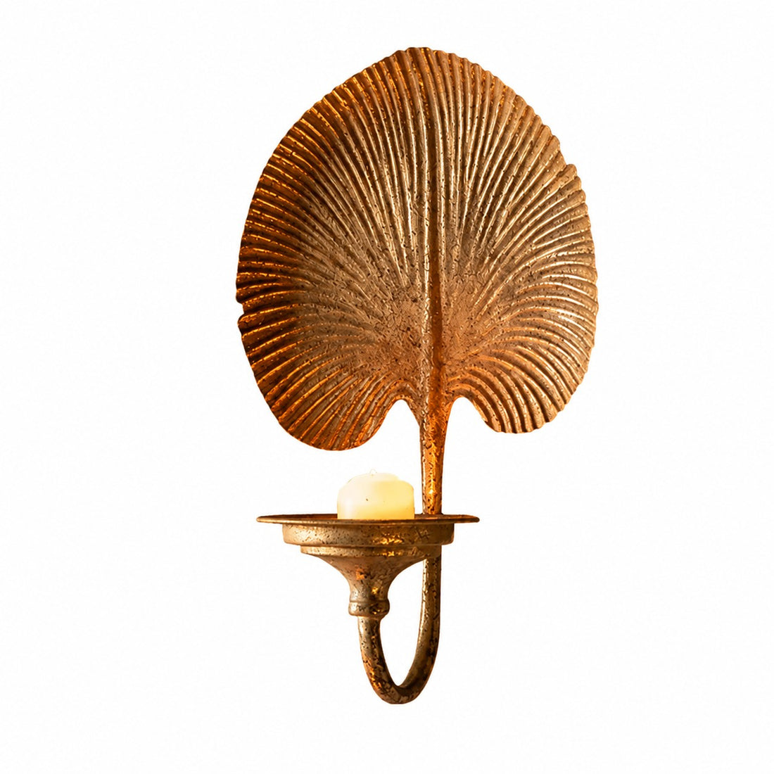 Vintage Leaf Wall Candle Sconce