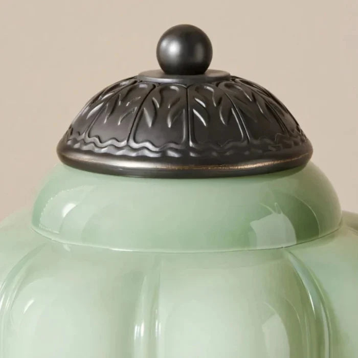 Fluted Glass Antique Brass Plug-In Pendant