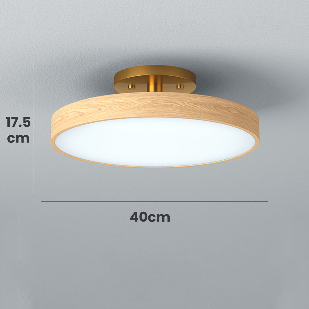 Round LED Ceiling Light - Modern Brown Acrylic Lamp for Bedroom