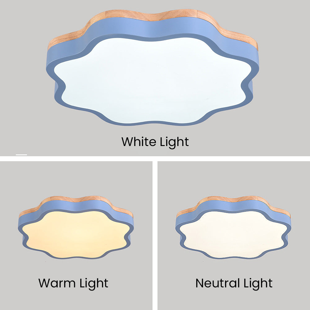 Flower LED Ceiling Light - Macaron Acrylic Fixture for Children's Room