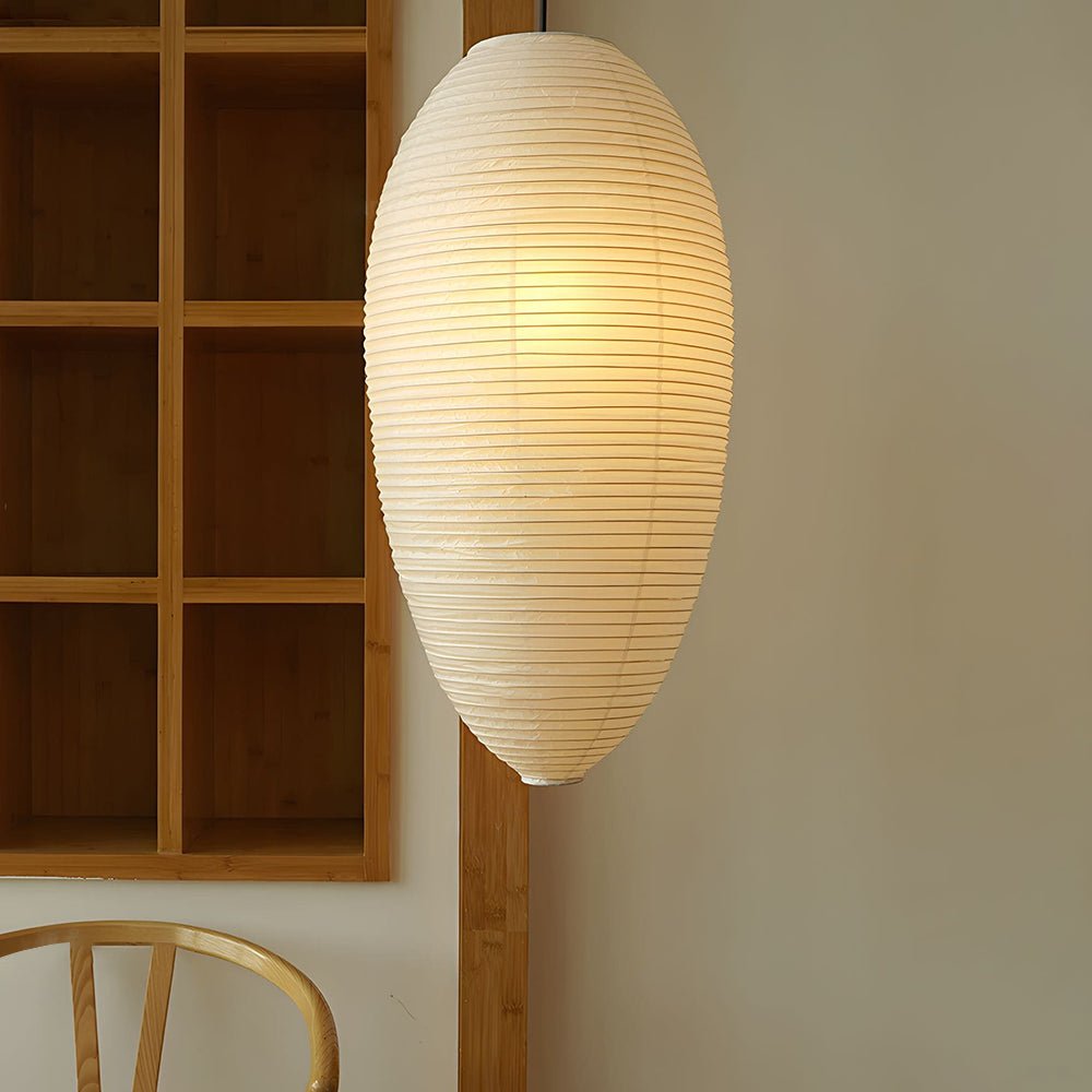 Washi Paper Pendant Lamp - Warm Chestnut Glow for Elegant Interiors