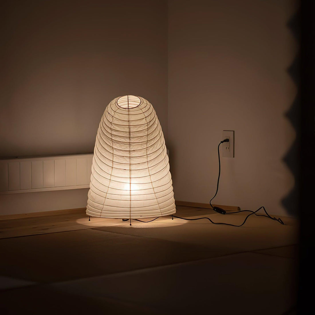 Japanisch inspirierte Papiertischlampe – Maulbeerpapierlampe fürs Schlafzimmer