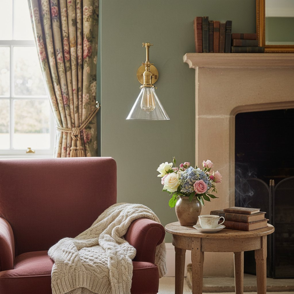 Conique Industrielle Wandleuchte aus Metall mit verstellbarem Arm – Kegelschirm aus Vintage-Glas