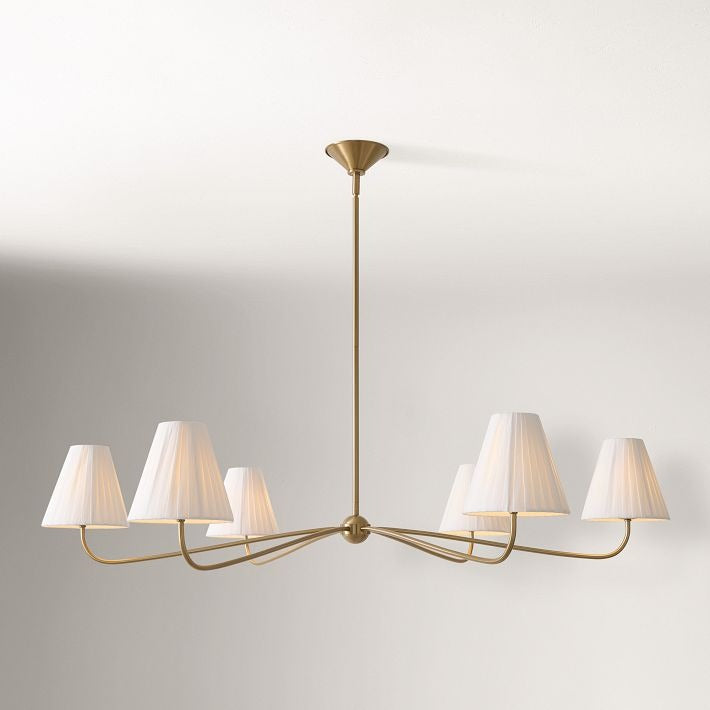 Fibura Metal Modern Linen Shade Linear Chandelier - Clean Lines