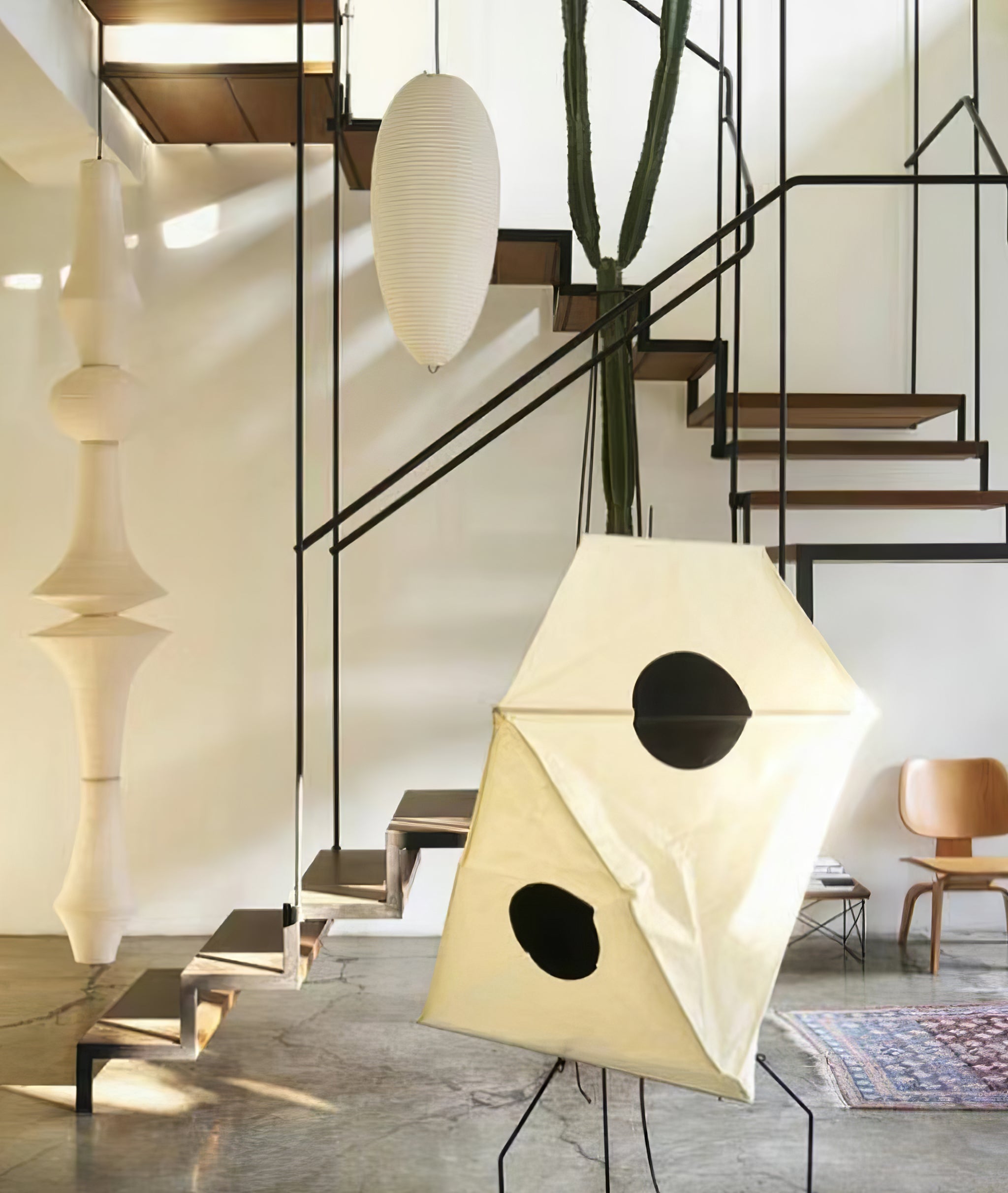 Washi Paper Pendant Light - Japanese Handcrafted Lamp for Living Room