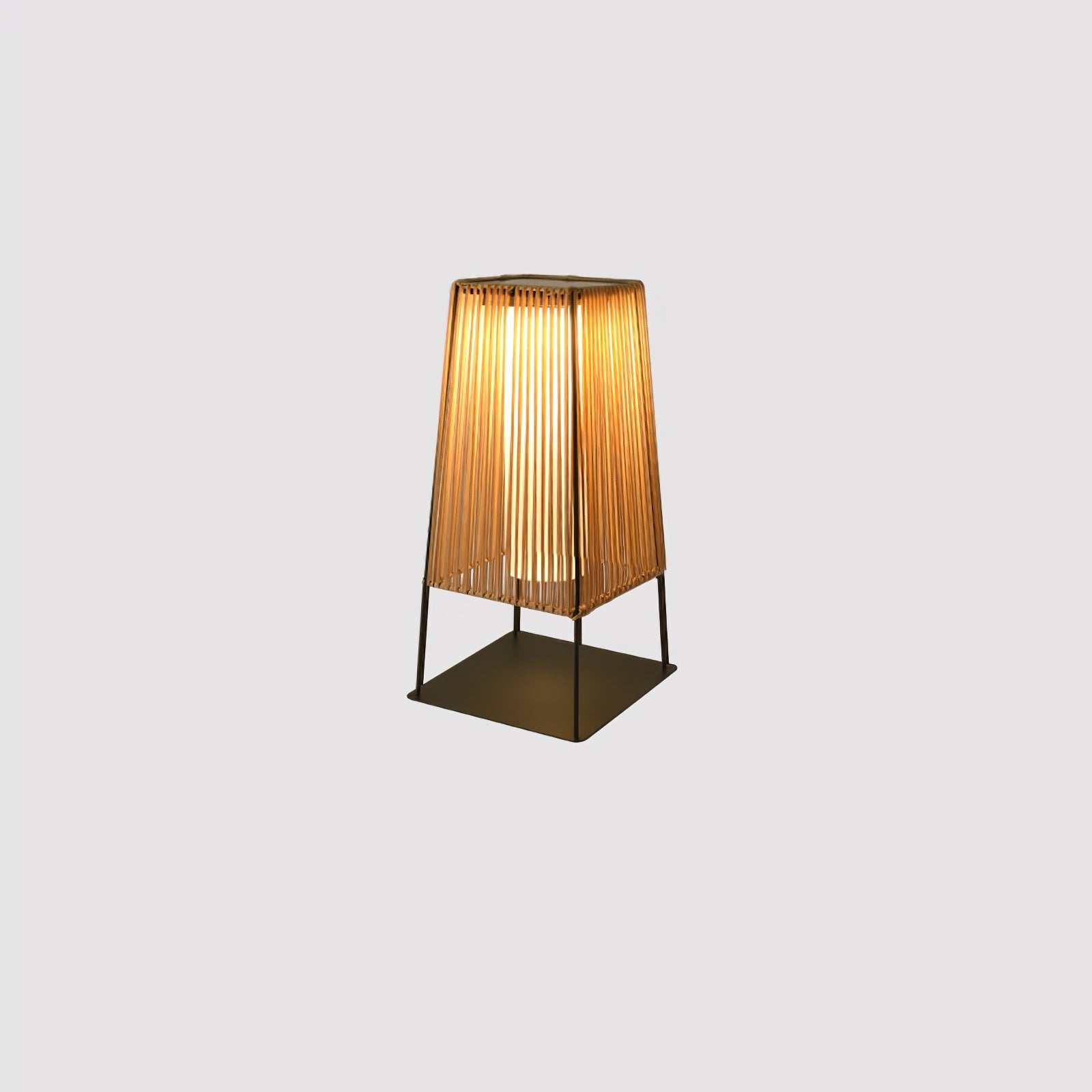 Plastic Rattan Outdoor Post Light - Solar Post Lamp Ideal