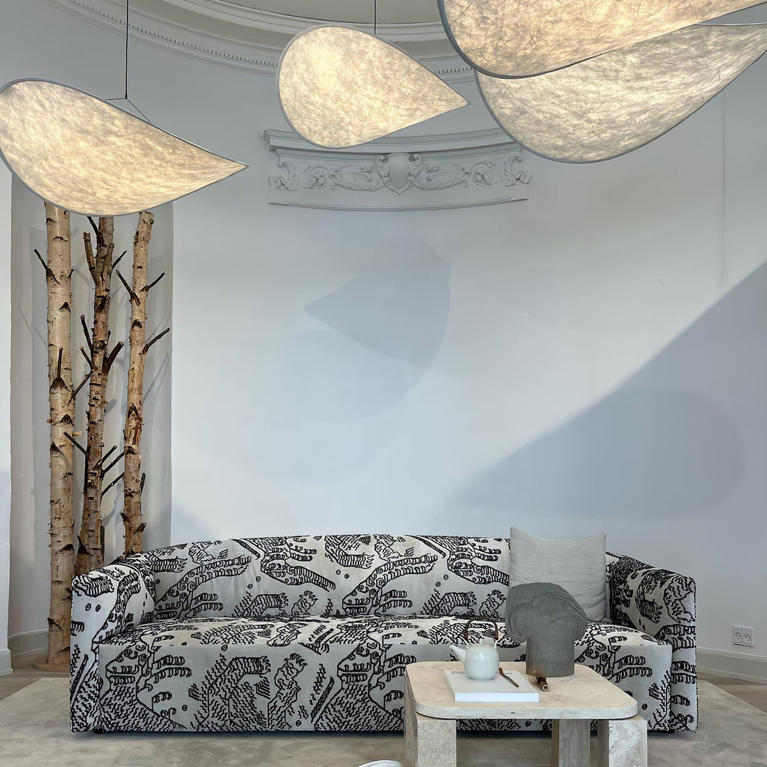 Cloudlike Mulberry Silk Plug-In Pendant Light