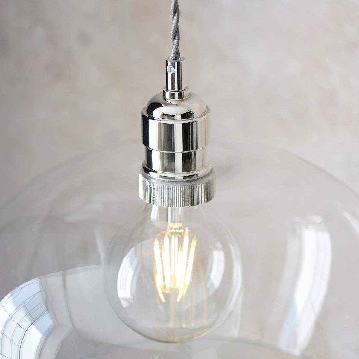 Clarione Height-Adjustable Glass Pendant Light - Classic Art Deco Light