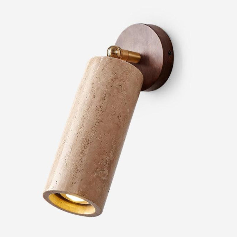 Adjustable Travertine Cylindrical Tube Wall Lamp