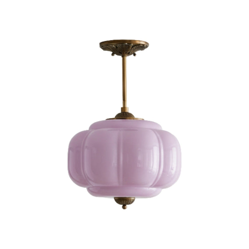 Vintage Milk Glass Eloise Semi-Flush Mount Pendant Light