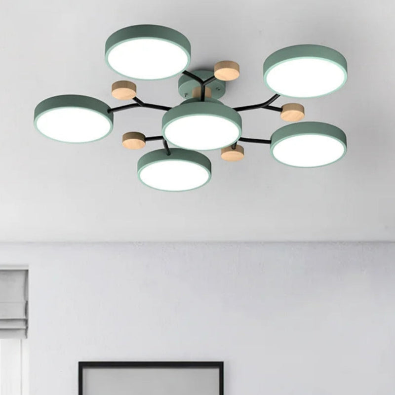 Morandi Disc Branch Multihead Ceiling Light