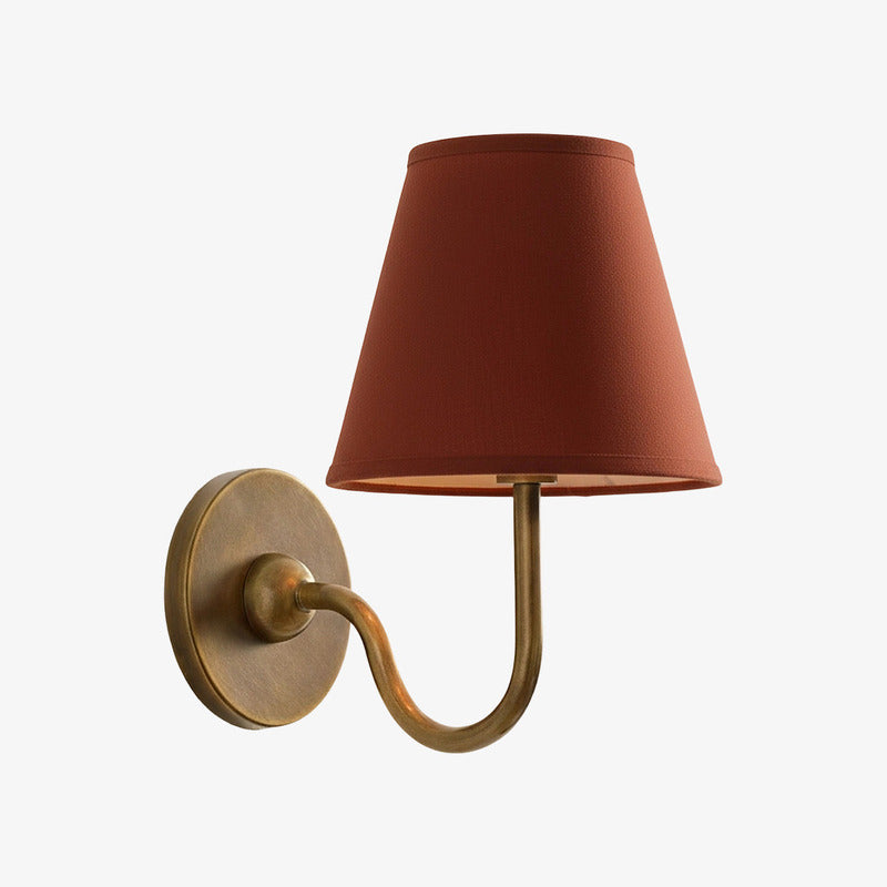 Luvora Pleated Shade Wall Lamp – Modern Brass Linen Lighting