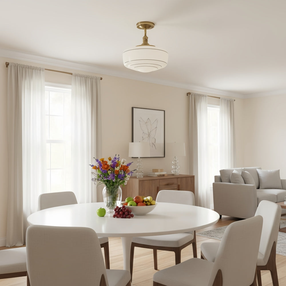 Nalaviro Modern Ceiling Light - Glass Shade for Living Room and Entryway