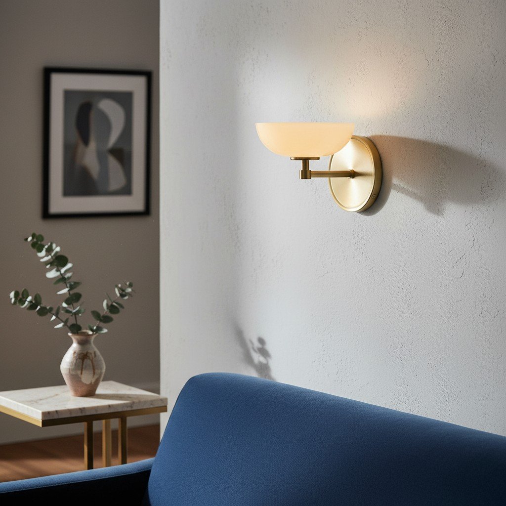 Vega Glass Wall Sconce — Minimalist Small Fixture, Contemporary Metal Accent for Hallway or Vanity