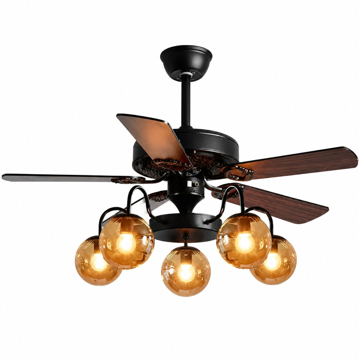Rustikaler Deckenventilator mit Licht