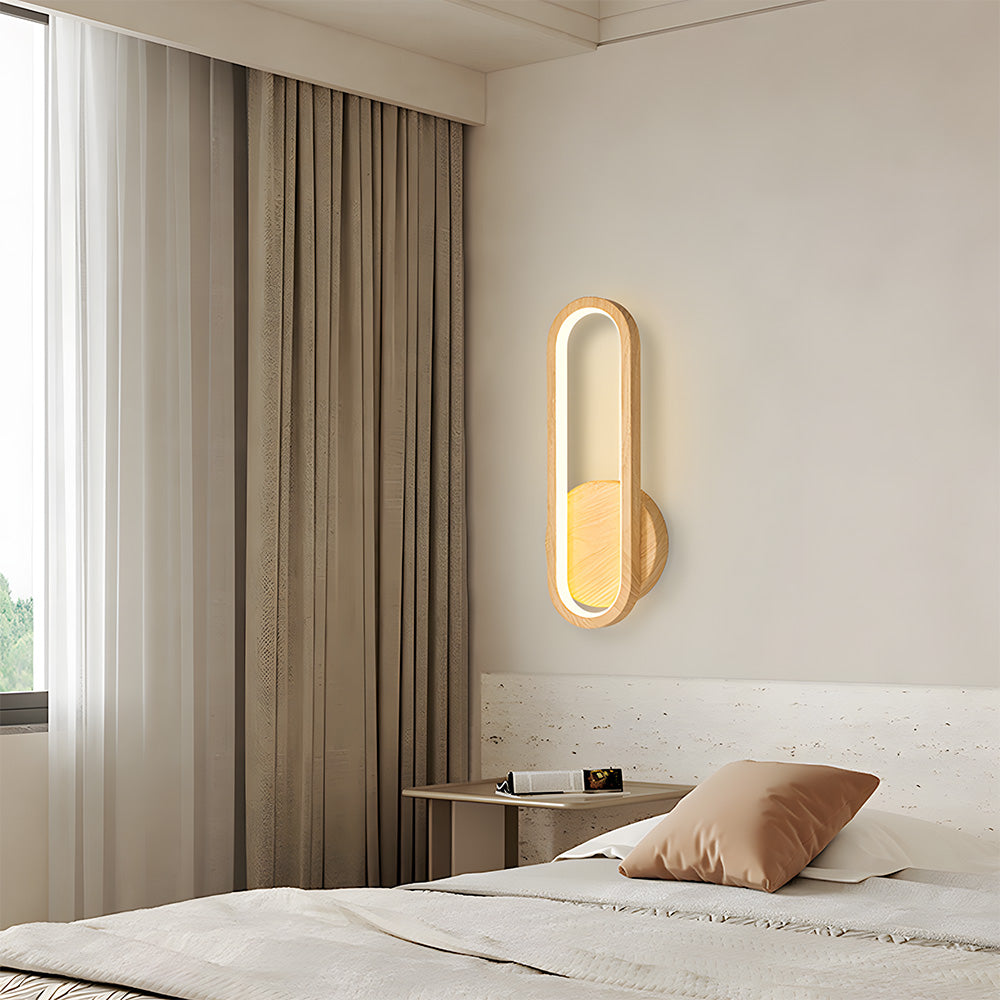 Retro Wood LED Wall Light - Rustic Living Room Fixture