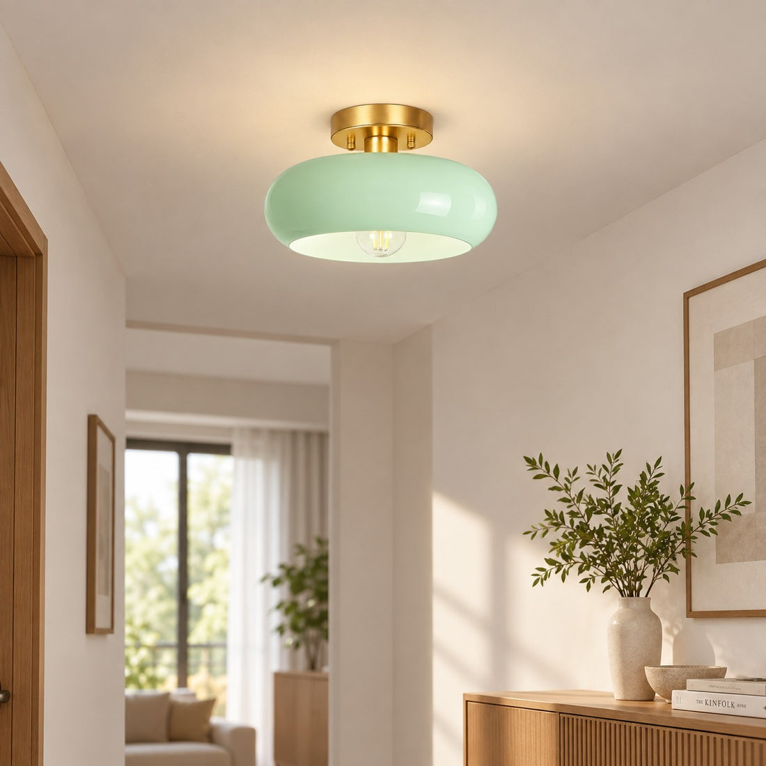 Bauvia Bauhaus moderne runde Glas-Deckenleuchte