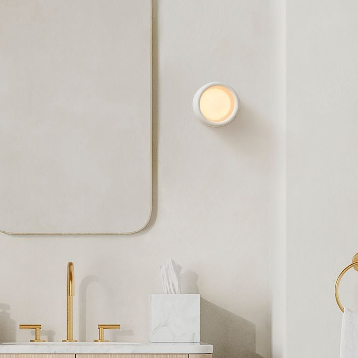 Cerova Modern Ivory Porcelain Sconce – Soft Organic Wall Light