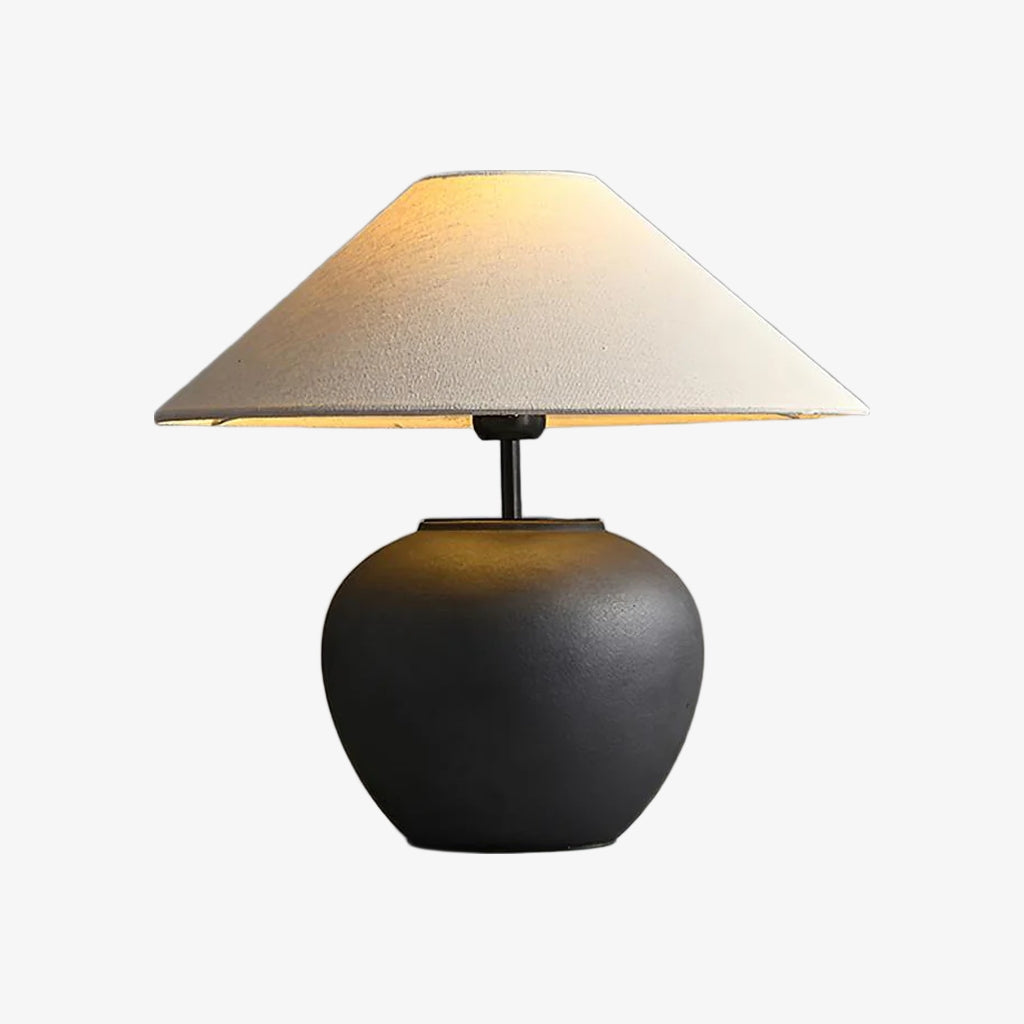 Ceravine Ceramic Table Lamp – Elegant Ceramic Base with Fabric Shade for Bedroom or Living Room