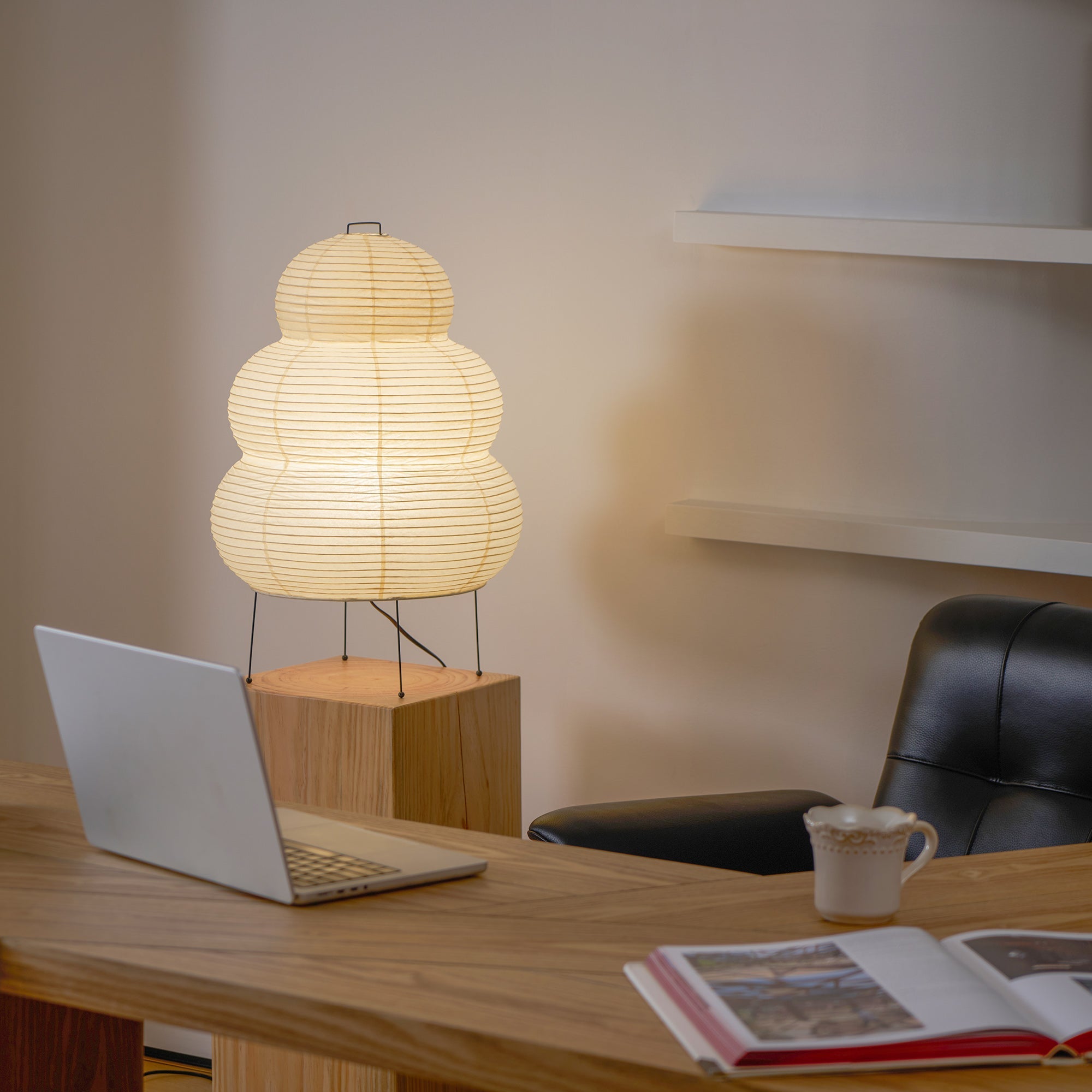 Japanese-Inspired Paper Table Lamp - Mulberry Paper Lamp for Bedroom