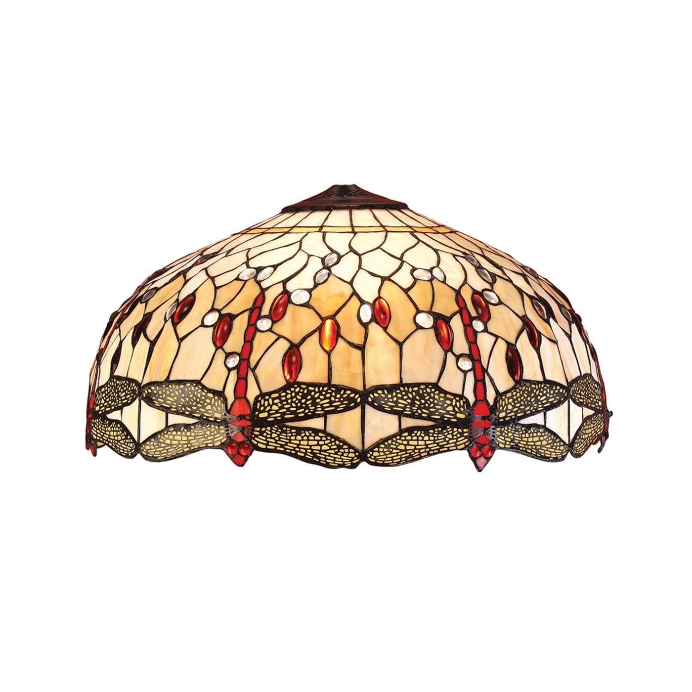 TF Dragonfly Tiffany Pendant Light – Art Nouveau Stained Glass Pendant for Living