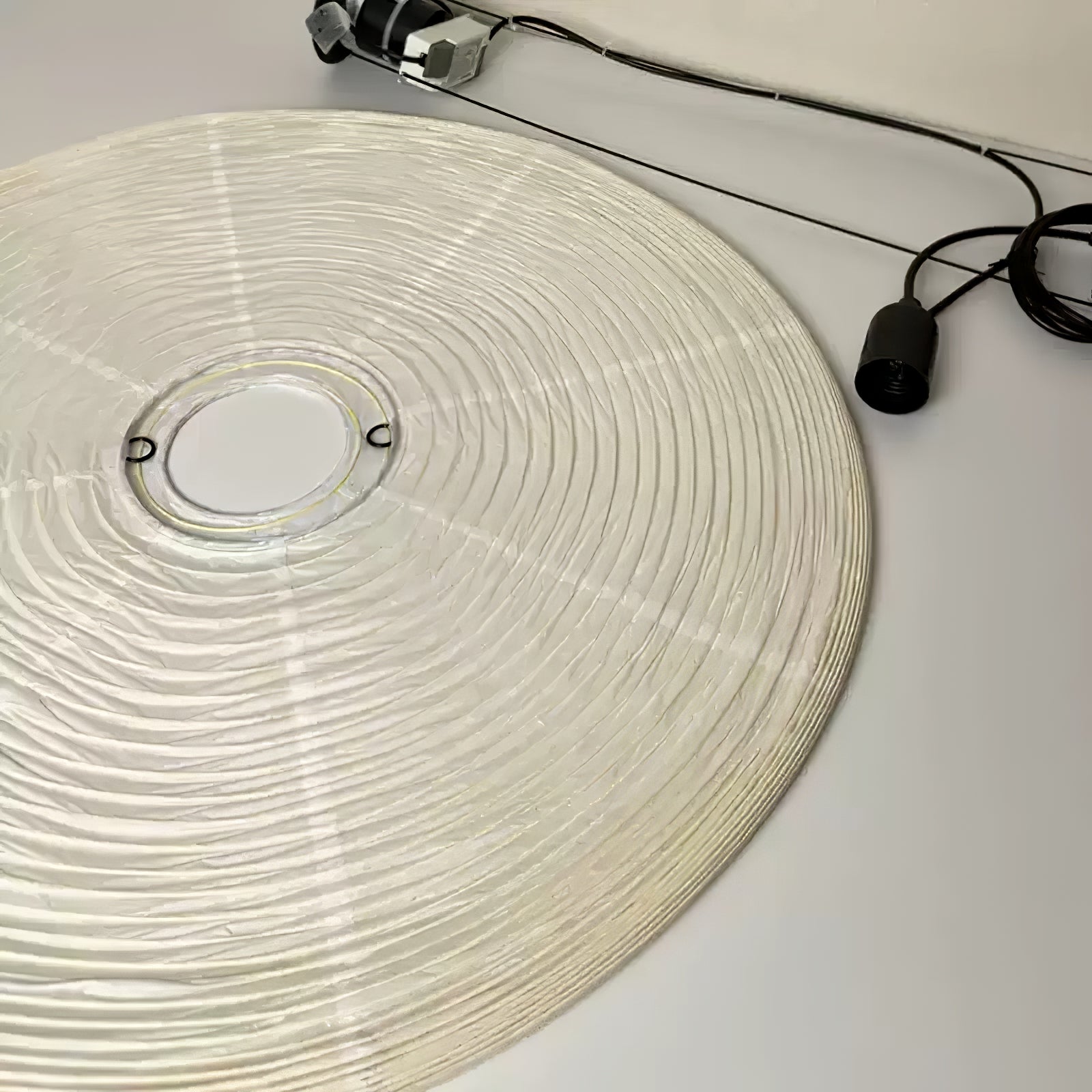 Washi Paper Round Pendant Lamp – Minimalist Lighting for Living Room