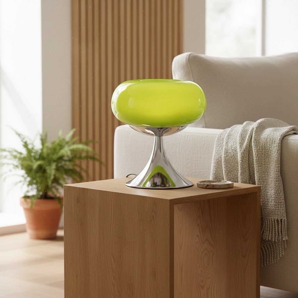 Lollora Rounded Sculptural Lamp - Contemporary Bauhaus Glass Table Light for Bedside