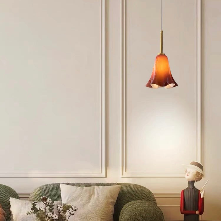 Bauhaus Pendant Light - Retro Glass Flower Design for Bedroom