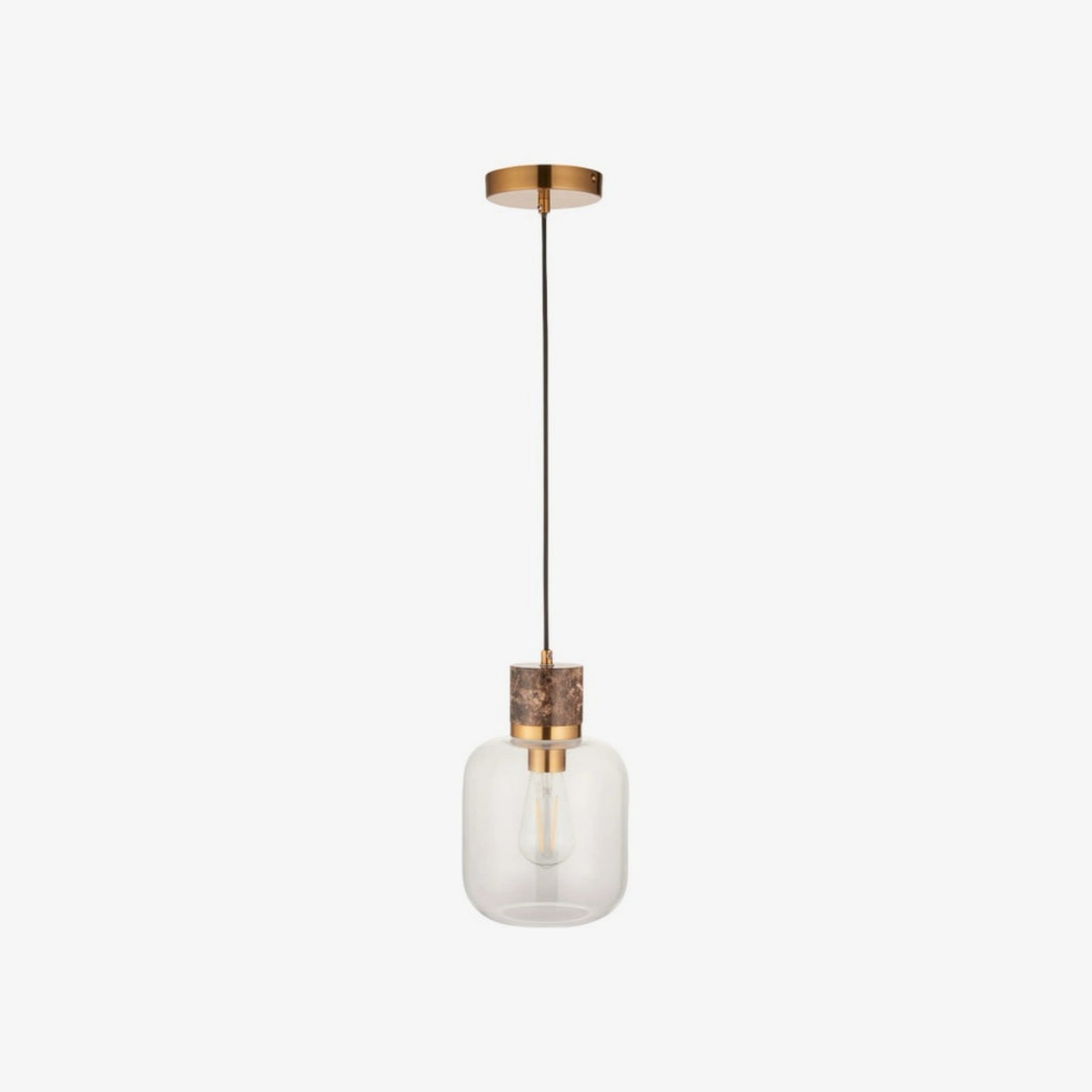 Korlisse Natural Stone and Glass Pendant Light – Stylish Lamp for Lounge or Living Room