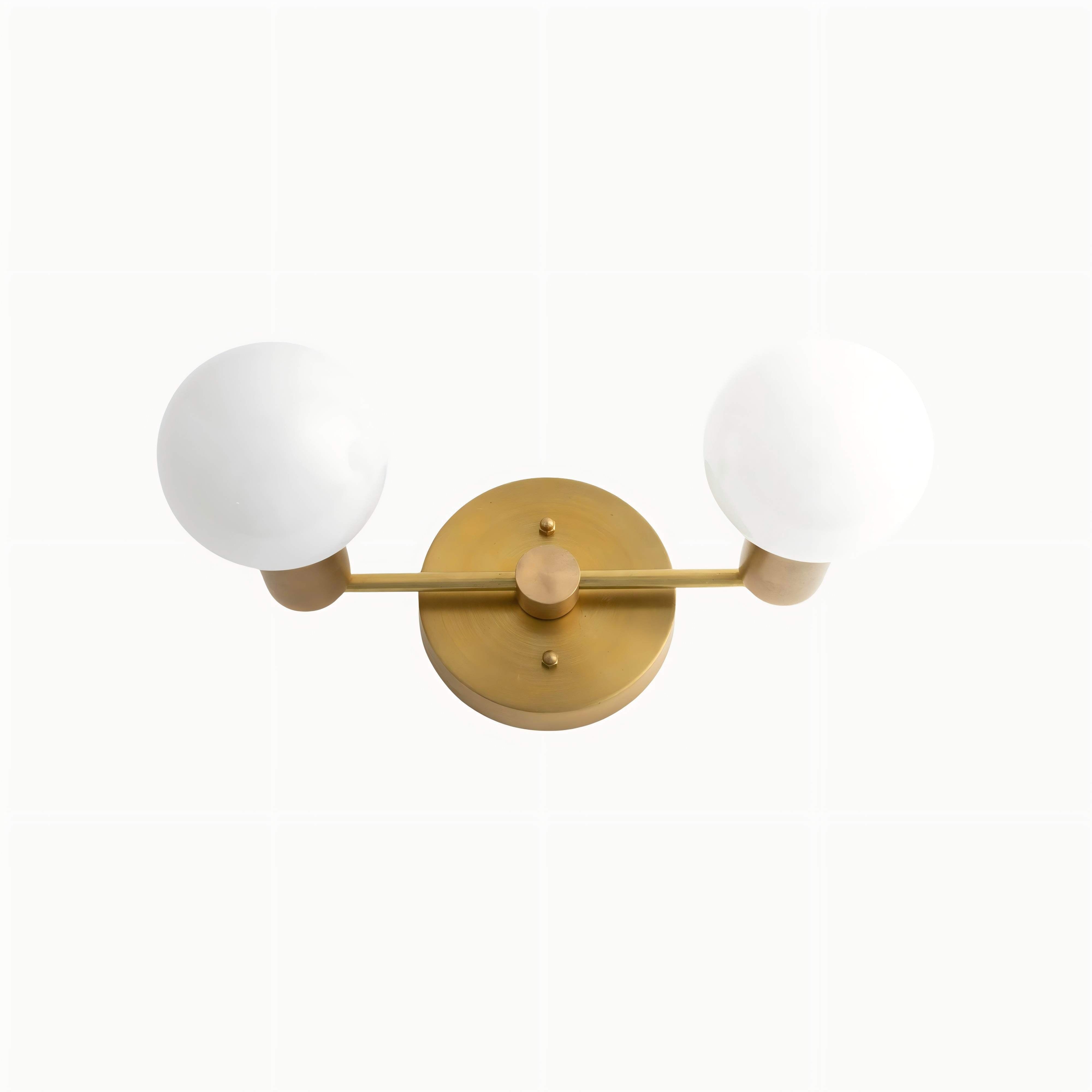 Glorica Glass Vanity Light - Modern Brass Wall Sconce for Bathroom Style