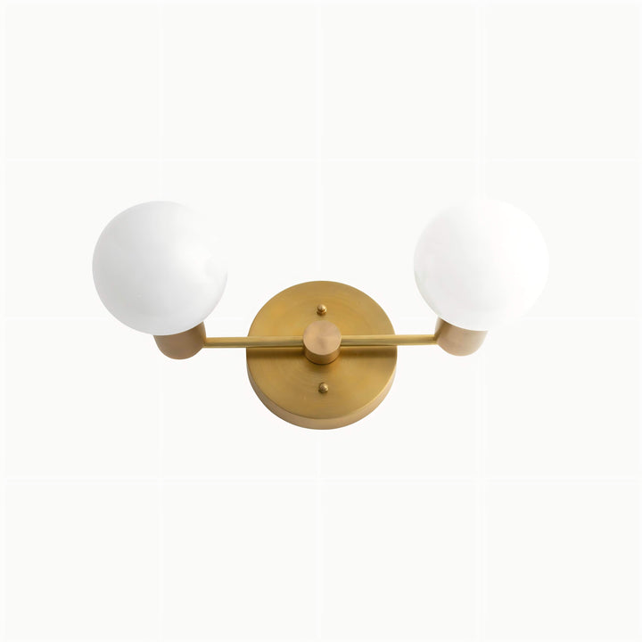 Glorica Glass Vanity Light - Modern Brass Wall Sconce for Bathroom Style