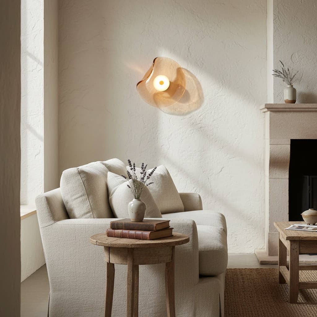 Lunacrest Curved Nebula Inspired Wall Light – Artistic Glass Lighting for Hallway