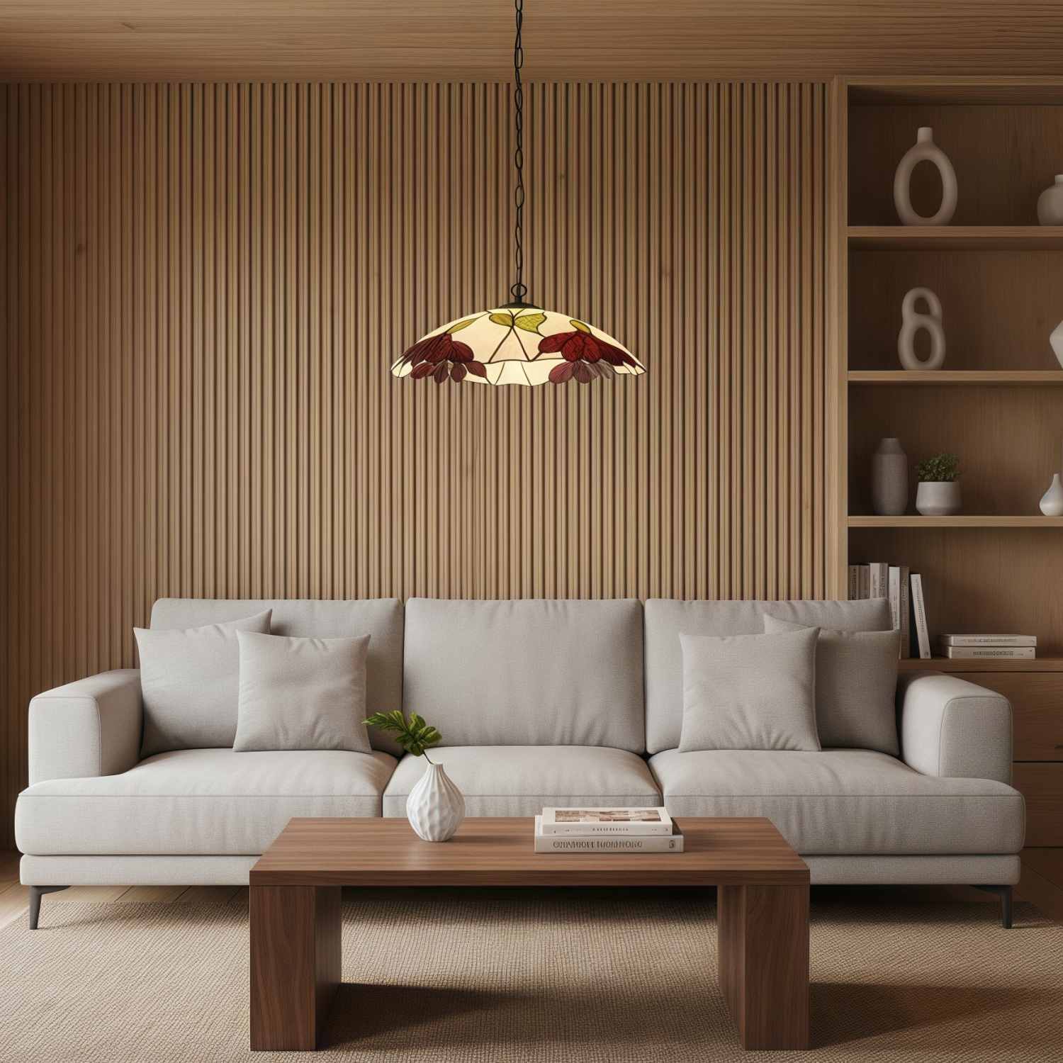 TF Botanica Floral Glass Pendant Light – Vintage Pendant Fixture for Open Plan Spaces