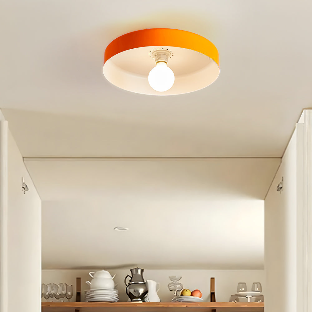 Flush Mount Art Decor Ceiling Light - Iron Round Fixture for Entryway
