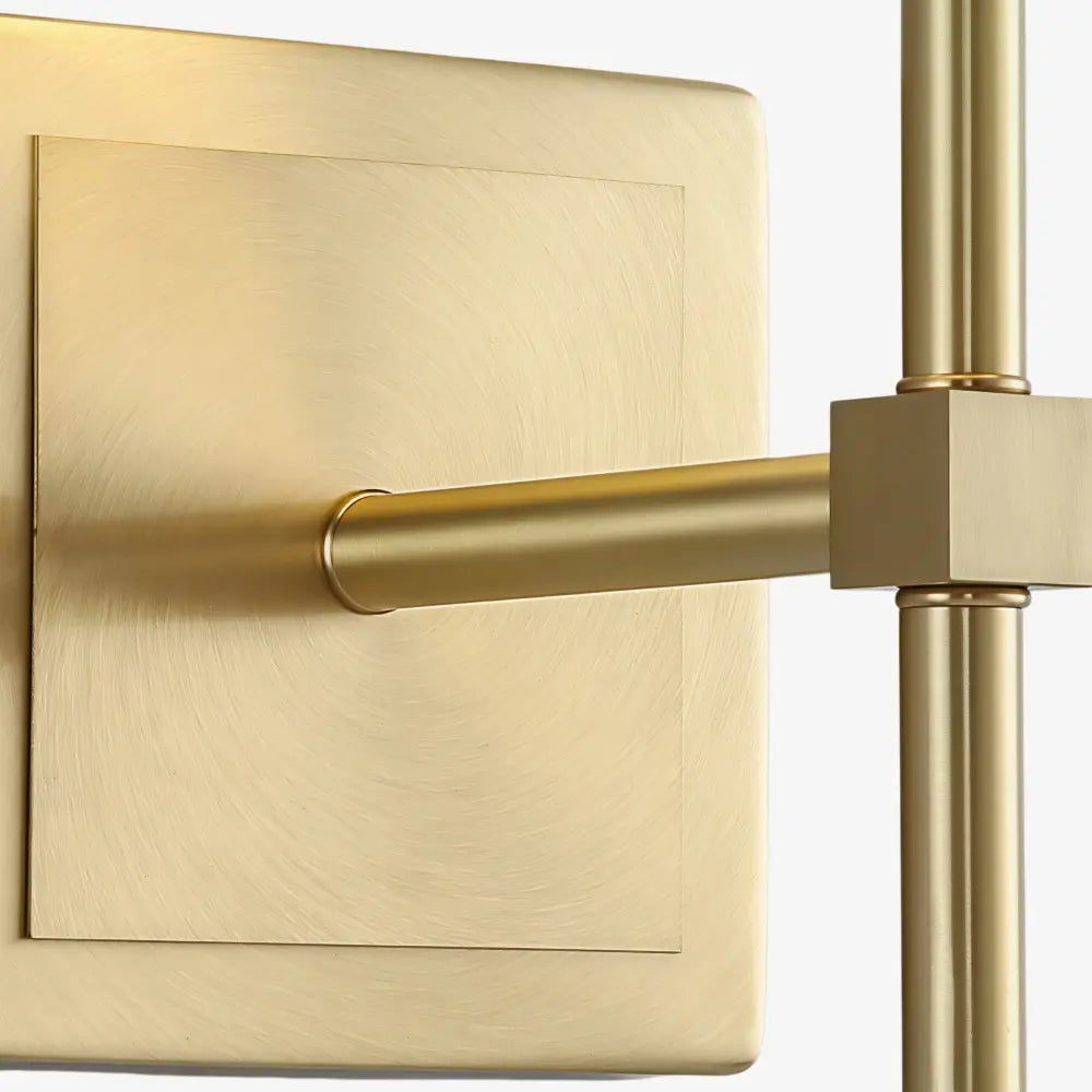 Close-up of the brushed brass square backplate