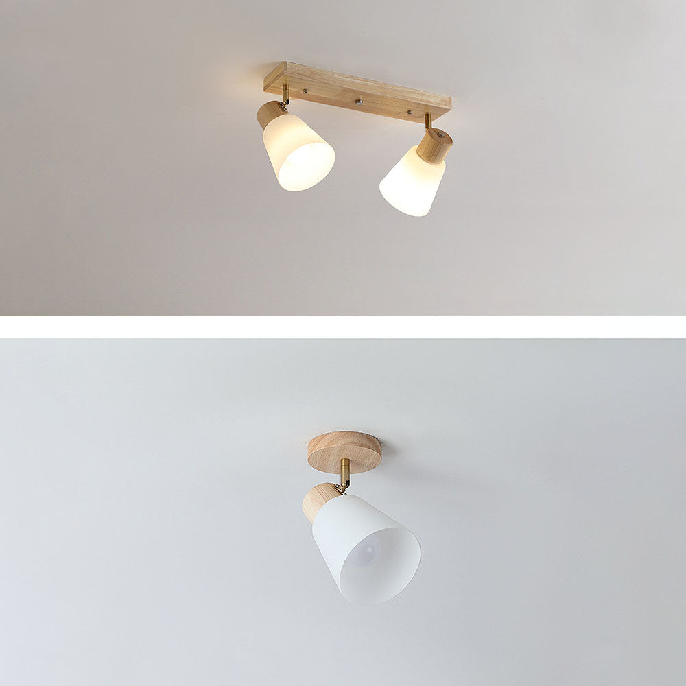 Wood Track Lighting - Modern Rotatable Minimalist Hallway Light
