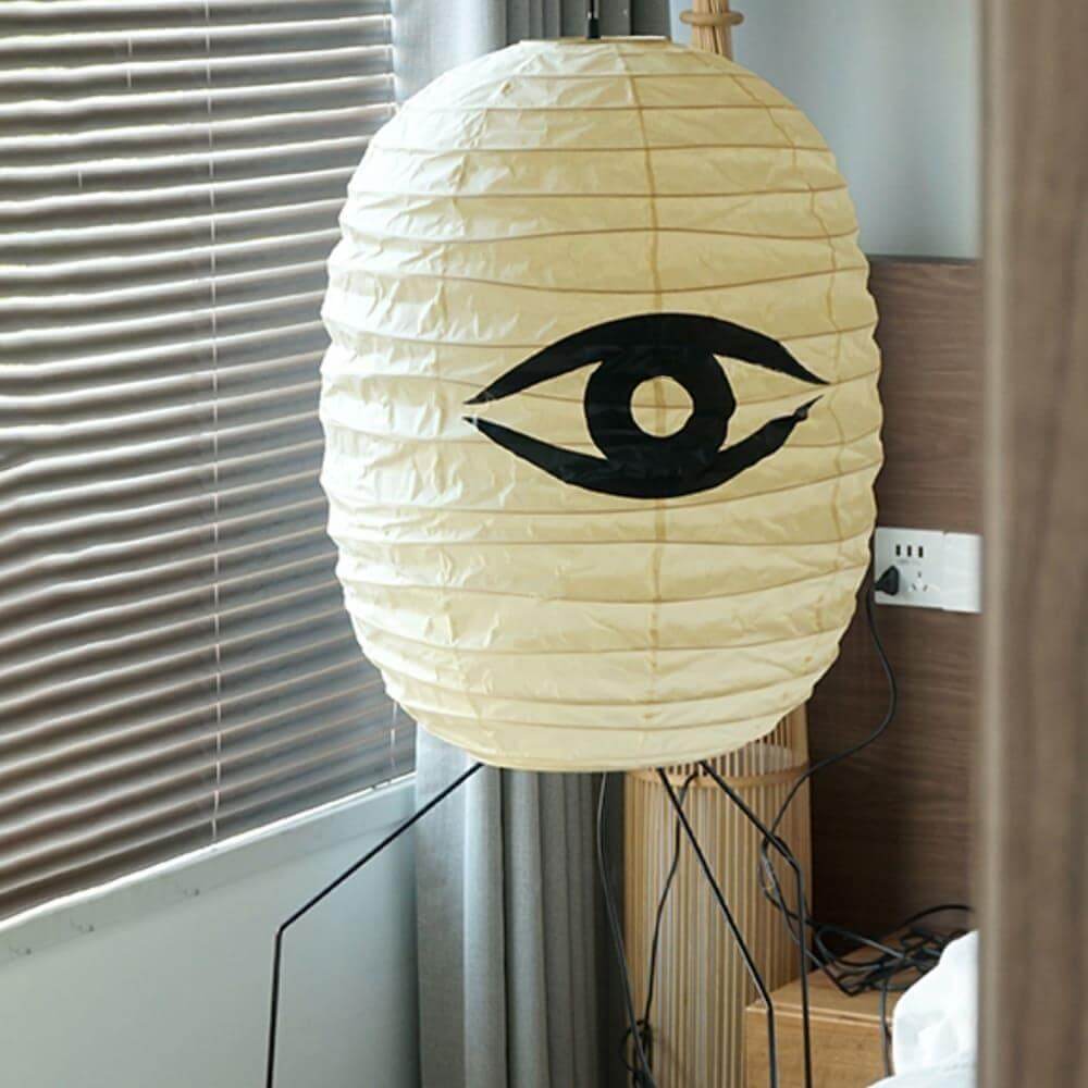 Rice Paper Lantern Floor Lamp - Contemporary Oval Lamp for Entryway
