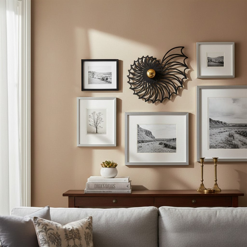 Spiralyn Nautilus Shell Silhouette Modern Wall Lamp - Lighting for Living Room