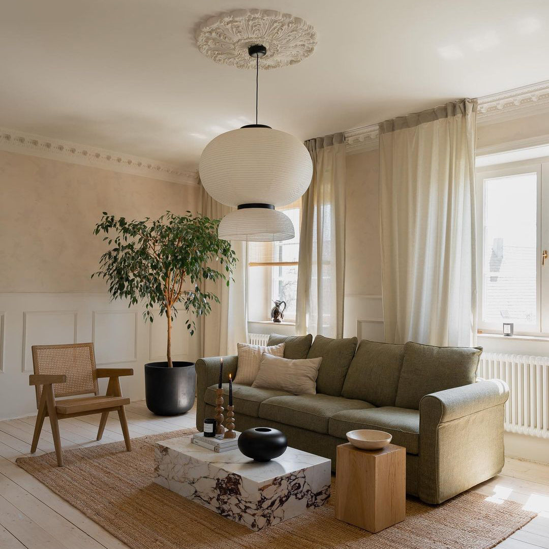 Modern Pendant Swag Lamp - Rice Paper Lamp for Bedroom