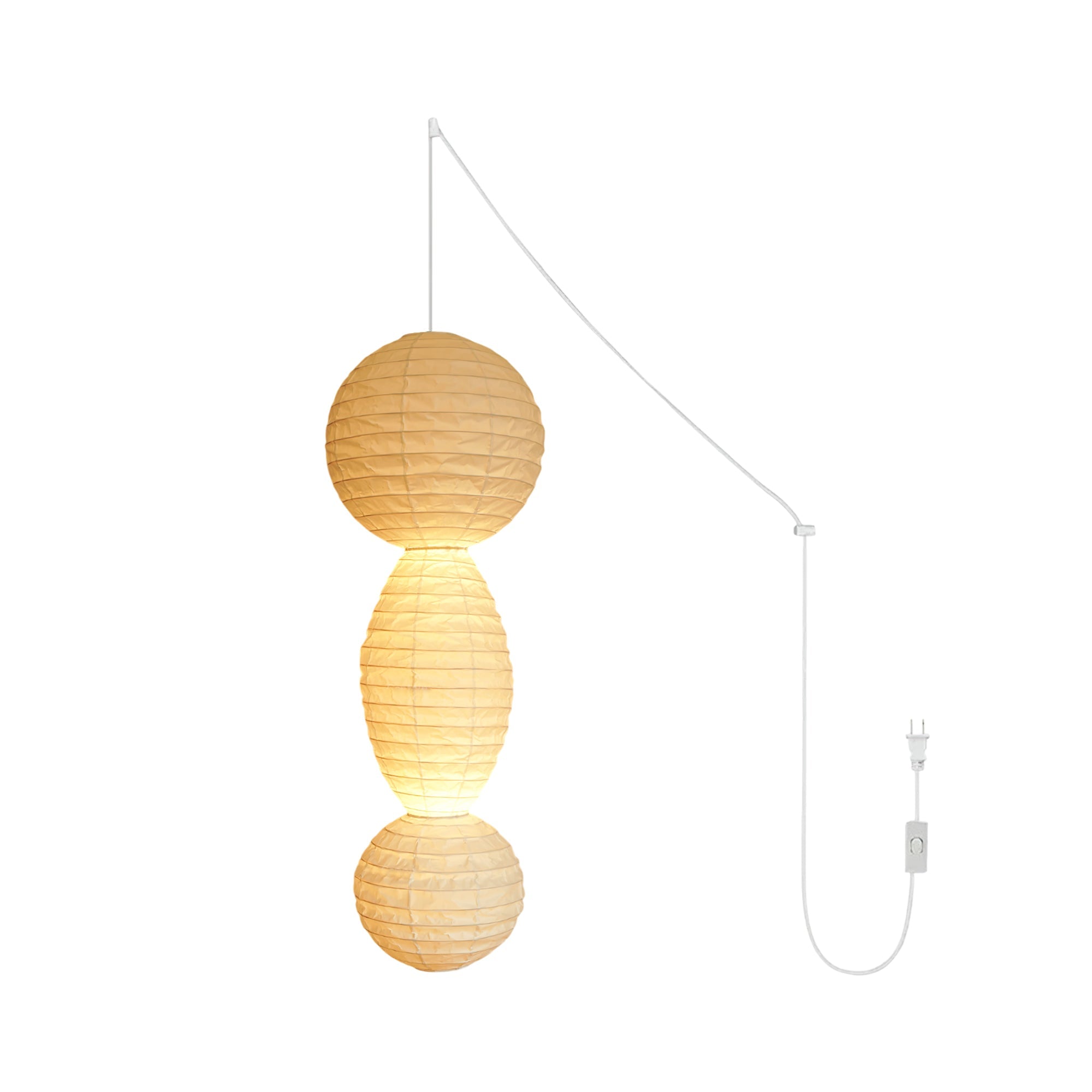 Stacked Paper Plug-In Pendant Lamp