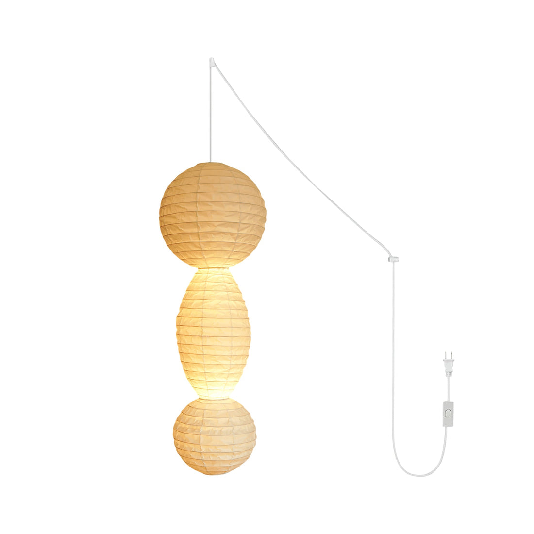 Stacked Paper Plug-In Pendant Lamp