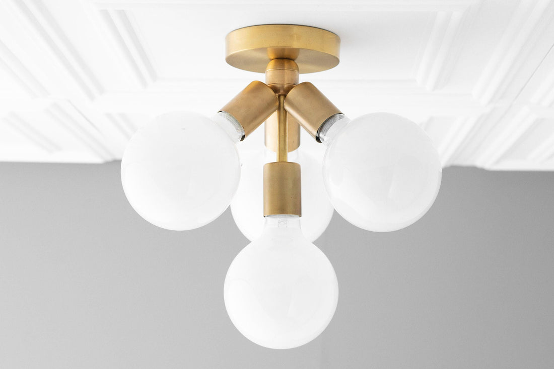 Glorica Glass Flush Mount Light - Globe Ceiling Fixture Modern