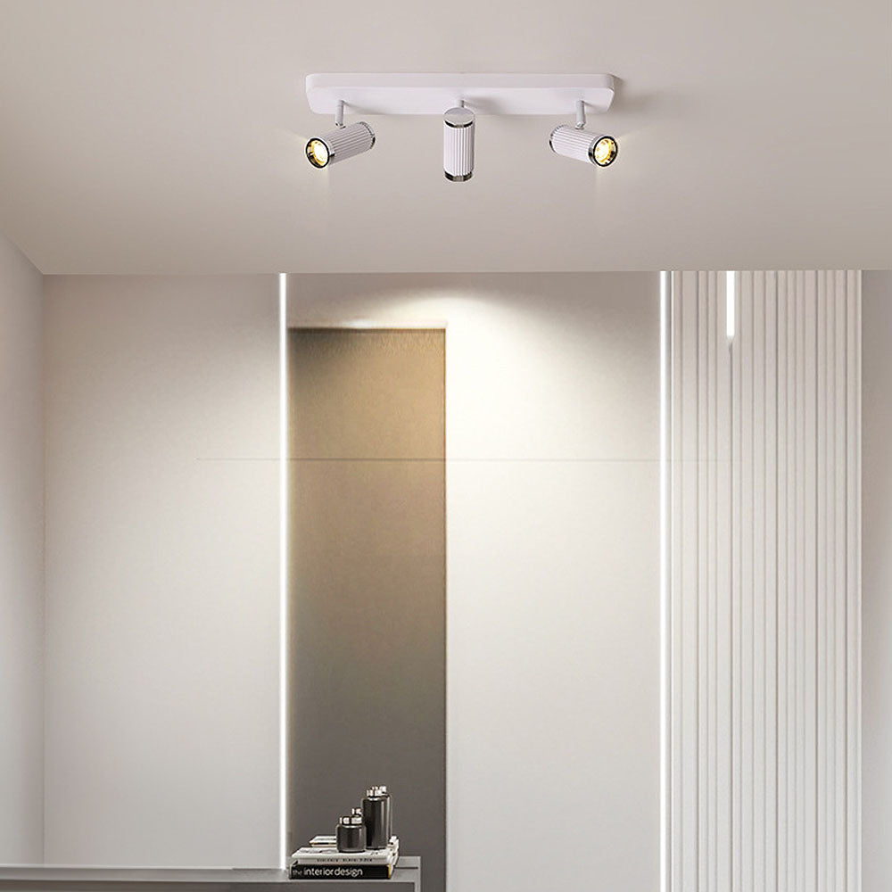 White LED Track Ceiling Light - Simple Metal Modern Adjustable Fixture