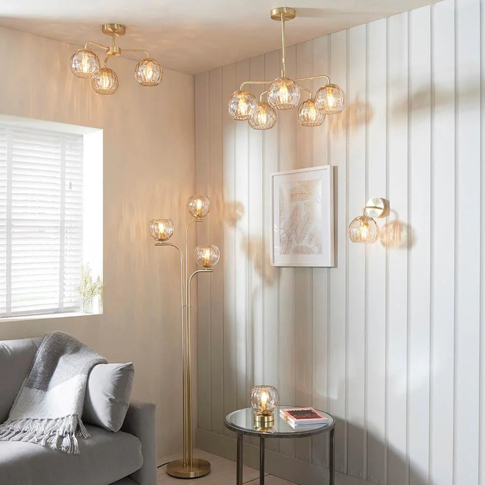 Tracian Glass Mid-Century Modern Globe Pendant Light for Dining Room