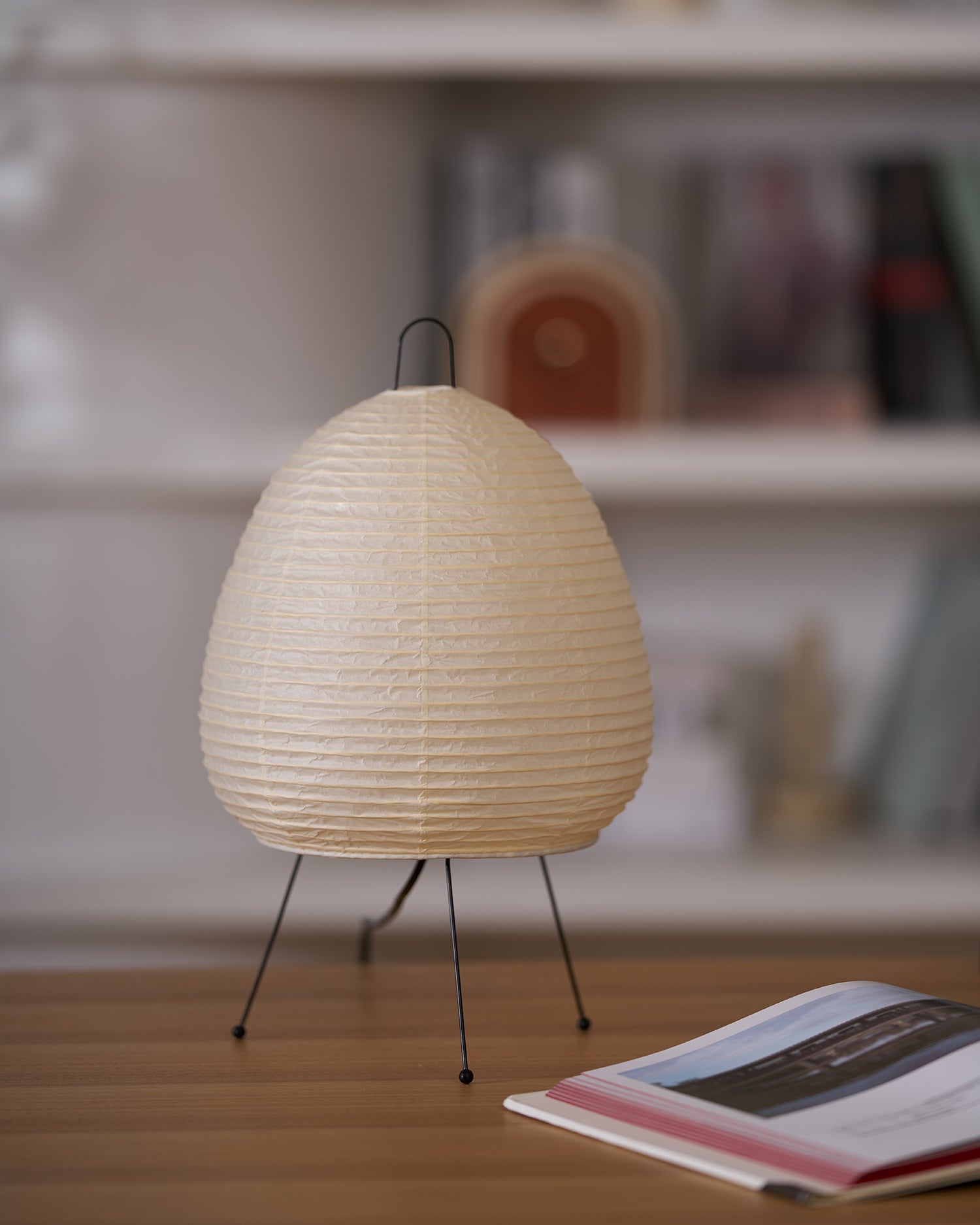 Japanese-Inspired Paper Table Lamp - Mulberry Paper Lamp for Bedroom