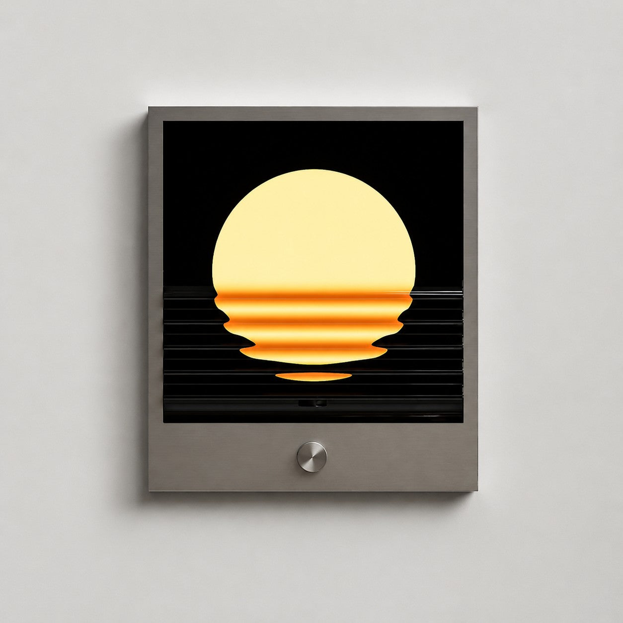 Sunset Ripple Integrated LED Wall Light with Brushed Silver Frame