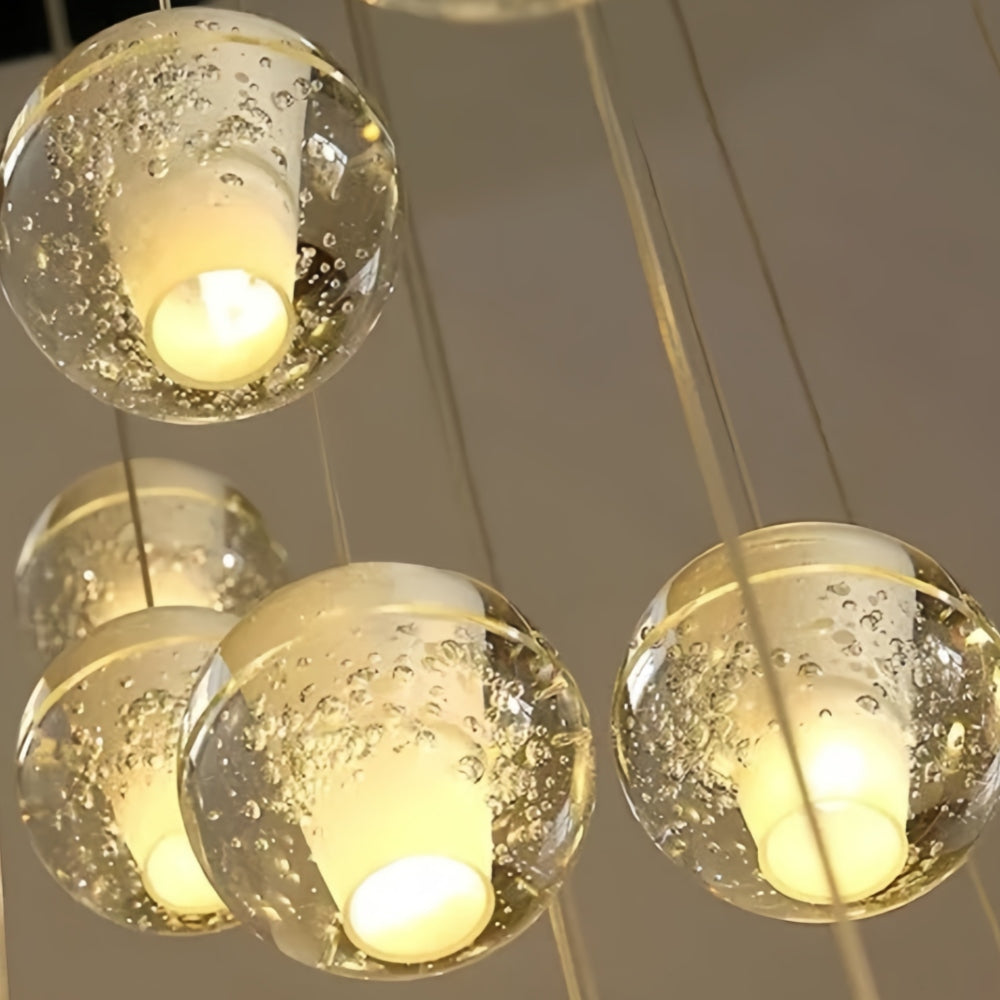 Lorivo Decorative Crystal Sphere Pendant Light Starry Visual for Lounge Areas