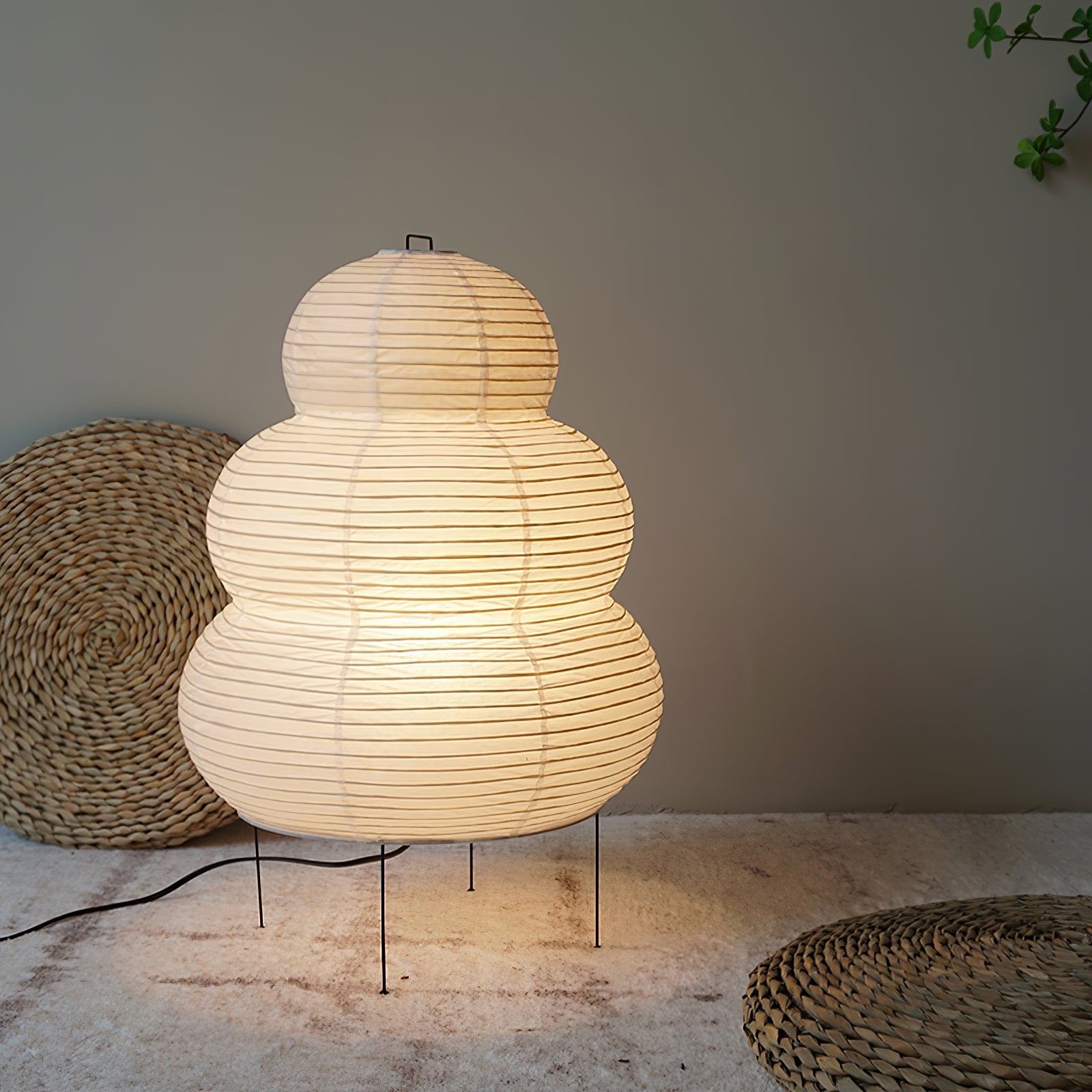 Japanese-Inspired Paper Table Lamp - Mulberry Paper Lamp for Bedroom